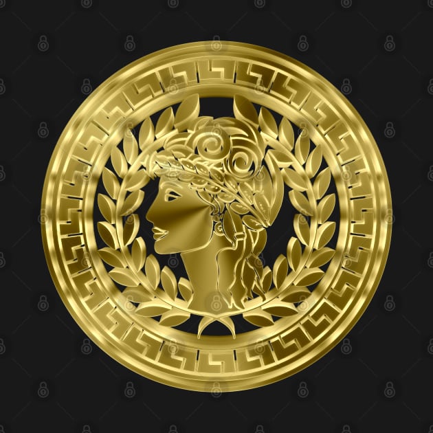 Gold Aesthetic Greek Logo Design by DankFutura