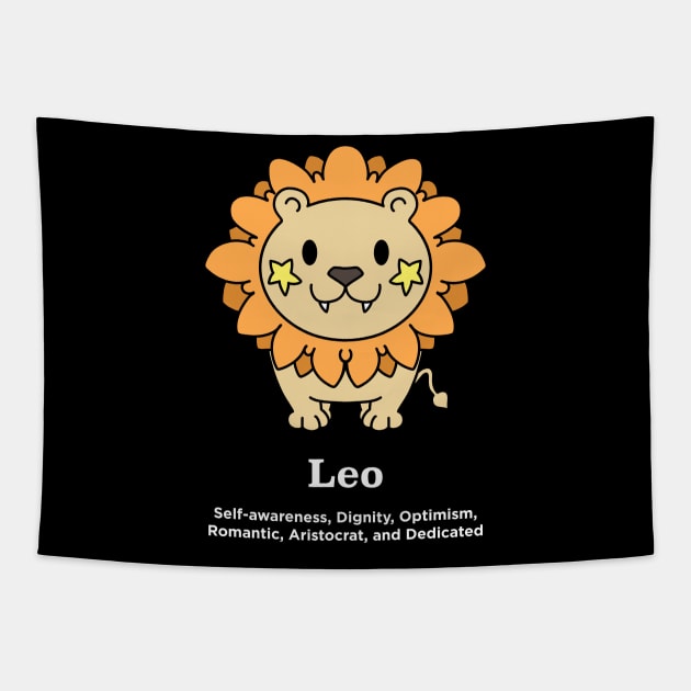 Leo Horoscope Anime Zodiac Sign July August Birthday Tapestry by TheBeardComic