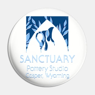 Dark blue vines on SPS logo Pin