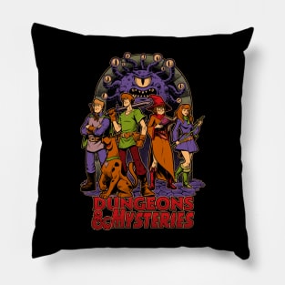 Dungeons and Mysteries - RPG Vintage Dog Cartoon Pillow