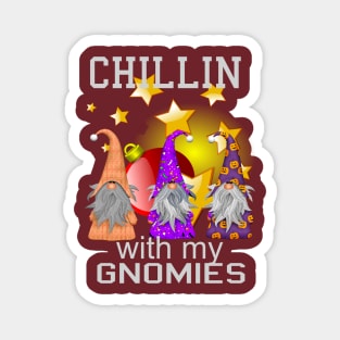 Chillin With My Gnomies Funny Christmas Shirt Magnet