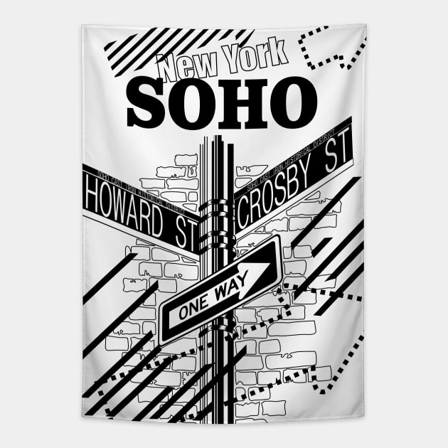 SoHo, New York Tapestry by XOOXOO