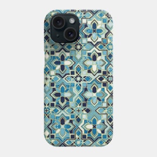 Moody Moroccan Blues Gilded Tile Patchwork Phone Case