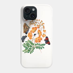 Caesalpinoid legume, Blackburn's Earth Boring Beetle, Seven-Spotted Ladybird Beetle, Purple Emperor and shells Phone Case