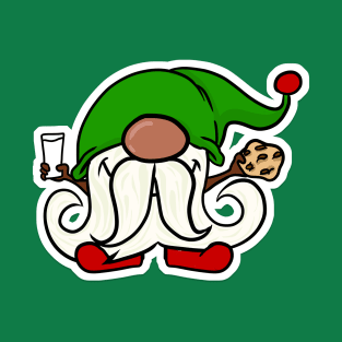 Christmas gnome with milk and cookies T-Shirt