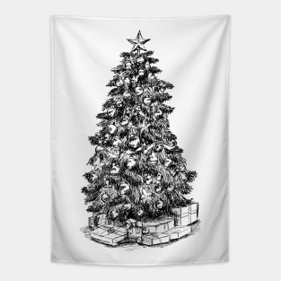 Christmas tree sketch Tapestry