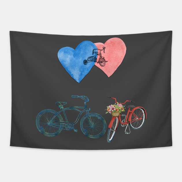 BIKE FAMILY Tapestry by xposedbydesign