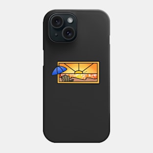 Beach Scene with Umbrella and Adirondack Chair Phone Case