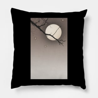 Tree Branch with Full Moon in the Night Sky Pillow