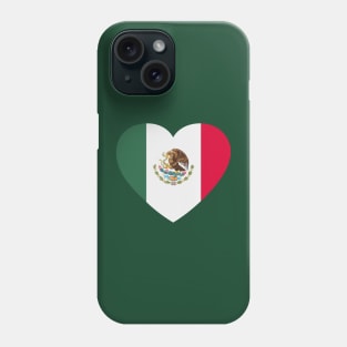 I Love Mexico // Heart-Shaped Mexican Flag Phone Case