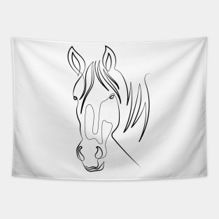 Horse In One Line | One Line Drawing | One Line Art | Minimal | Minimalist Tapestry