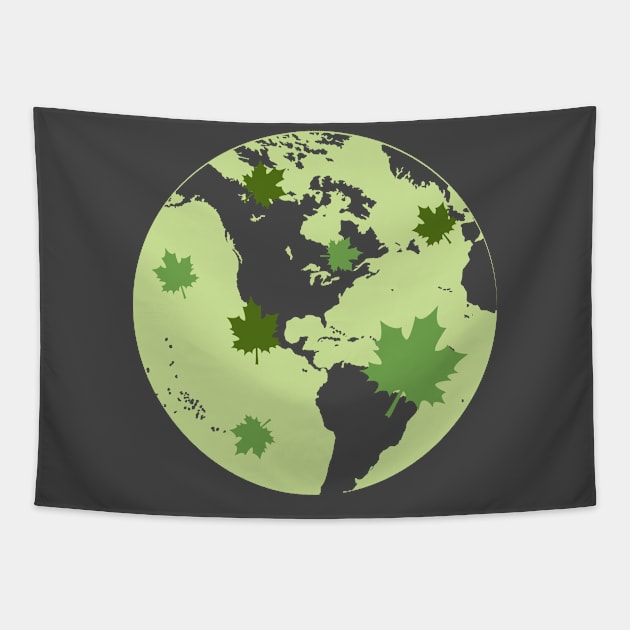 Earth Day Globe Tapestry by SWON Design