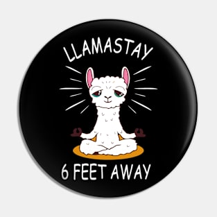 Llamastay 6 Feet Away Pin