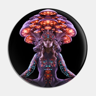 Meditation Chakra Infused Mushroom Pin