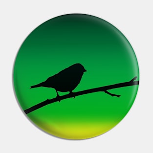 Sparrow Silhouette On Limonene Pin