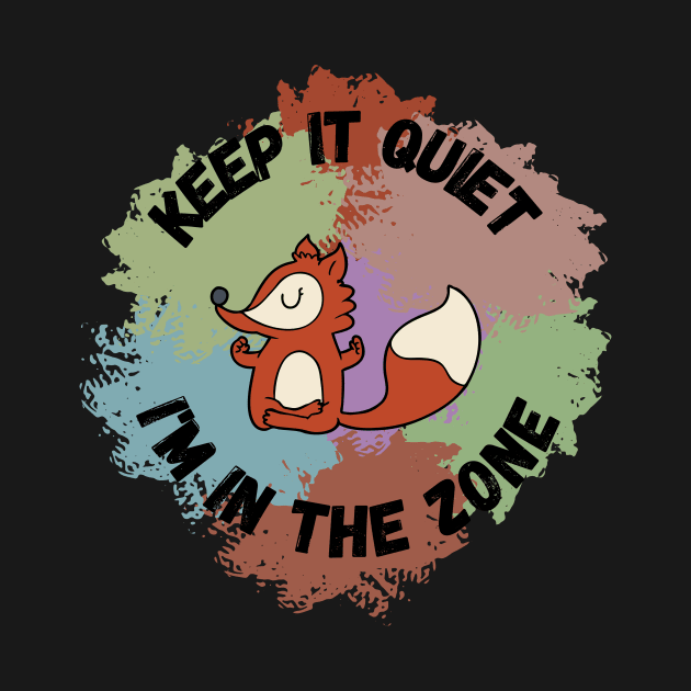 Meditating Fox "Keep it quiet" by Orange Pyramid