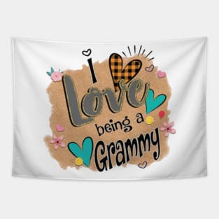 Womens I Love Being A Grammy Heart Mother's Day Gift Tapestry