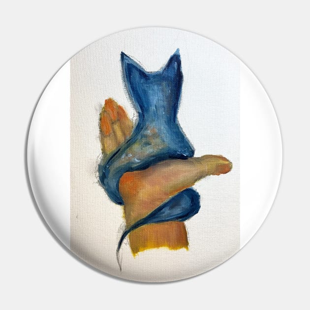 A cat spirit on a hand Pin by Artykta