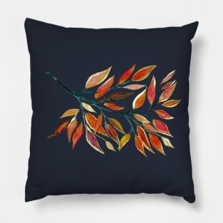 Golden fire leaves Pillow