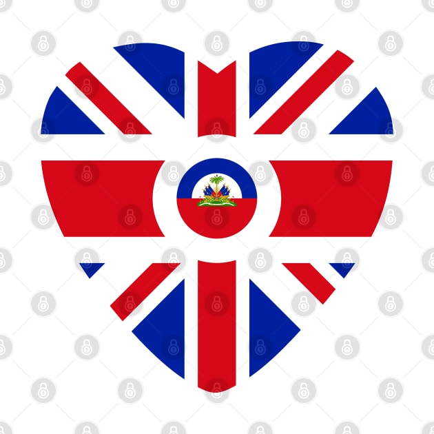 British Haitian Multinational Patriot Flag Series (Heart) by Village Values