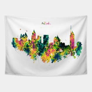 Atlanta Watercolor Skyline Tapestry