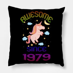 Awesome Since 1979 Funny 40th Birthday Unicorn Lover Gift Idea Pillow