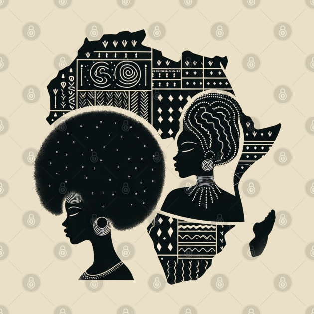 African Woman - African  Map by DarkWave