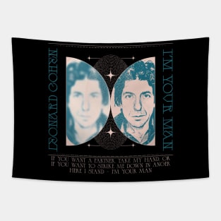 Leonard Cohen /// Aesthetic Fan Art Design Tapestry