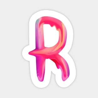 Letter R In Vibrant Watercolor Magnet