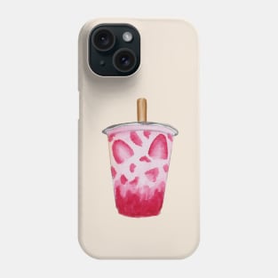 Strawberry Pink Drink watercolour Phone Case