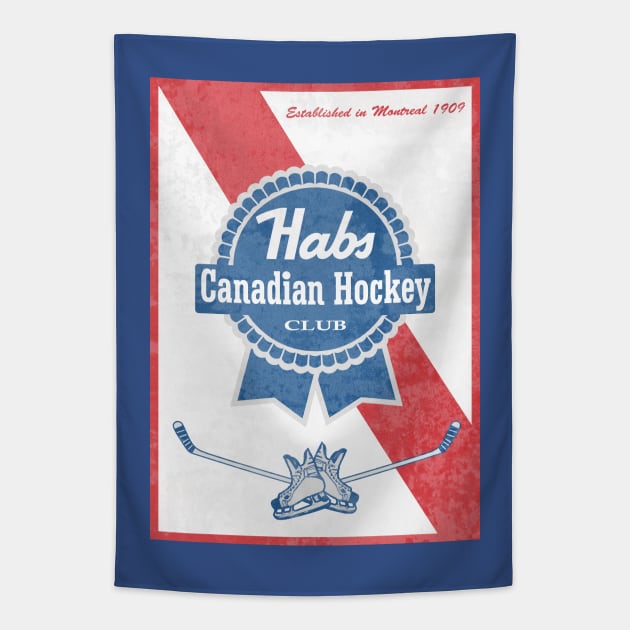 Habs Blue Ribbon Tapestry by DesignsByDrew