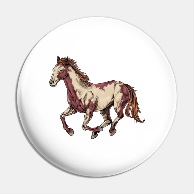 Drawing of a Paint Horse Pin by Modern Medieval Design