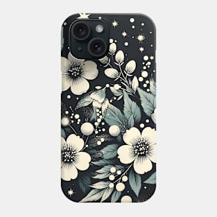 Black and White Floral Phone Case