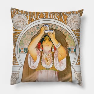 Delhaize freres Belgium Vintage Poster 1898 Pillow