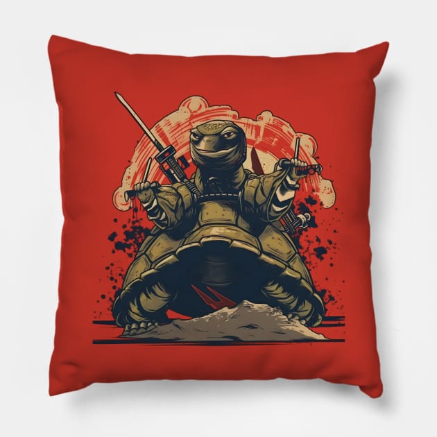 fighting ninja turtle Pillow by Space wolrd