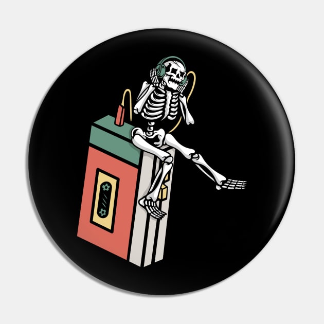 Music and Skull, Music and Skeleton, Musician Pin by gggraphicdesignnn