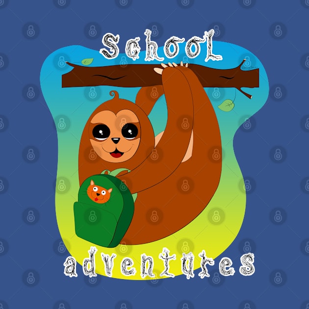 School Adventures_Boy Sloth by DitzyDonutsDesigns