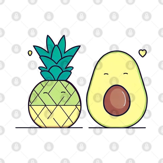 avocado and pineapple cute by Horizon Line Apparel