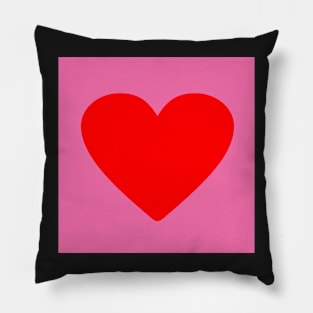 Corazón rojo sobre rosa Pillow