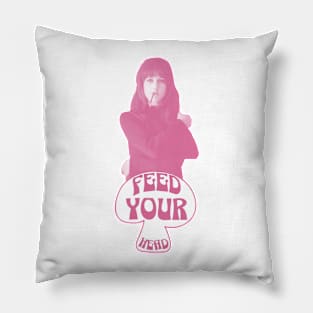 Feed Your Head (Pink and White) Pillow