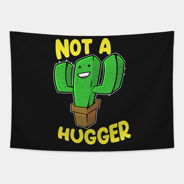 Not a Hugger Cactus - Cute Kawaii Do Not Hug Gift print Tapestry by theodoros20