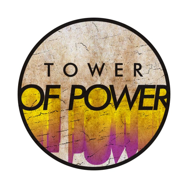 Tower of Power - VINTAGE YELLOW CIRCLE by GLOBALARTWORD