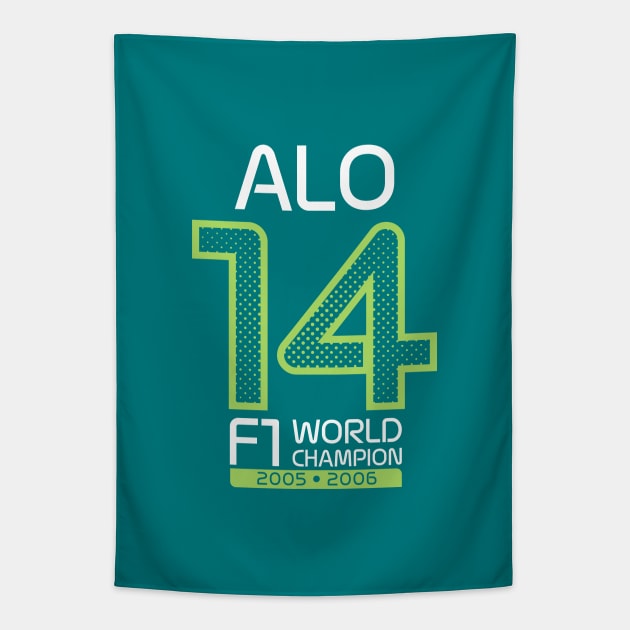 ALO 14 Logo Design - Lime Halftone Tapestry by Hotshots