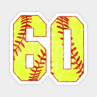 Fastpitch Softball Number 60 #60 Softball Shirt Jersey Uniform Favorite Player Biggest Fan Magnet