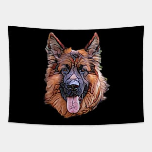 German Shepherd Face Tapestry