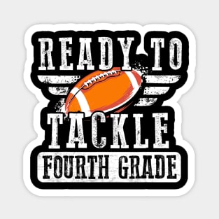 Ready To Tackle Fourth Grade Football Ball Back To School Magnet