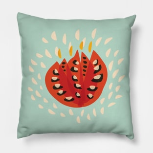 Red Abstract Tulip Pillow