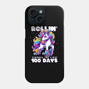 100 Days of School Girls Teacher 100th Day Unicorn Outfit Phone Case