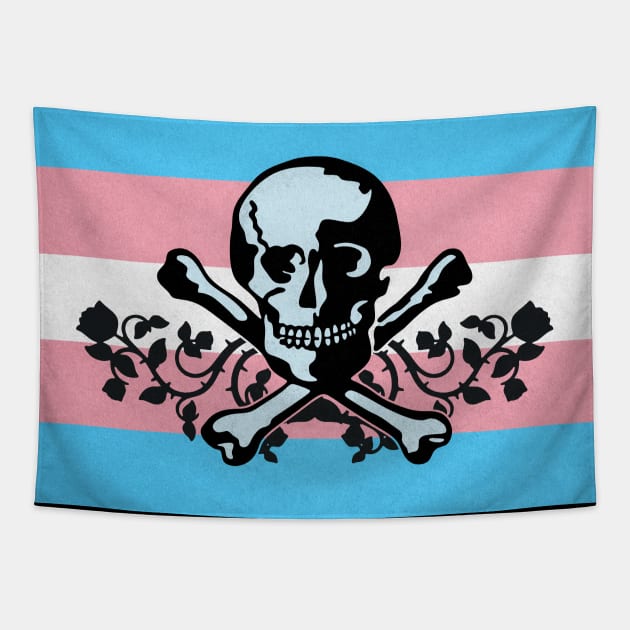 Trans Pride Pirate Flag Tapestry by BeSmartFightDirty