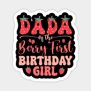 Dad And Mom Dada Berry First Birthday Girl Strawberry Family Magnet